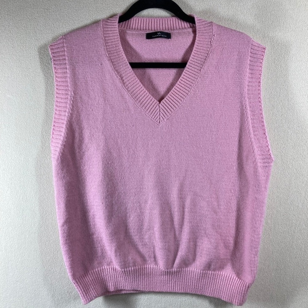 Lushangya Grandmacore Cottagecore Preppy Sweater Vest L Pink Soft Mean Girls‎